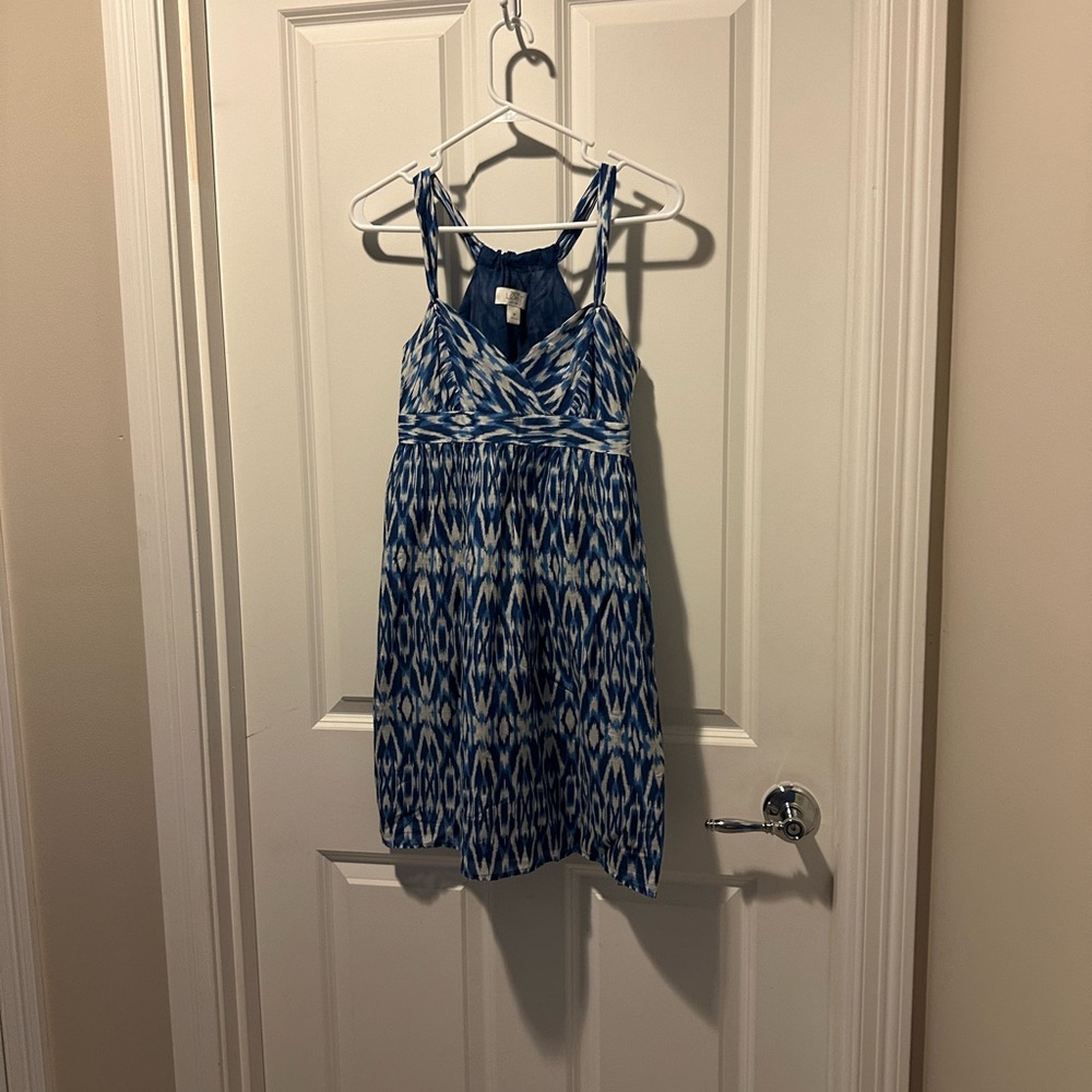 LOFT Blue and White Patterned Dress